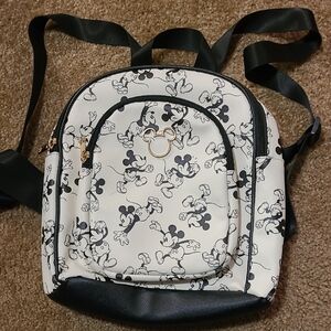 Disney Black and White Backpack with Vintage Cartoon Design